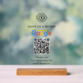 Simple Custom Google Reviews QR Code Business Logo Acryl Bord (Neutraal)