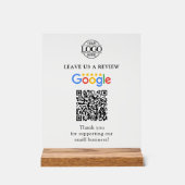 Simple Custom Google Reviews QR Code Business Logo Acryl Bord (Voorkant)