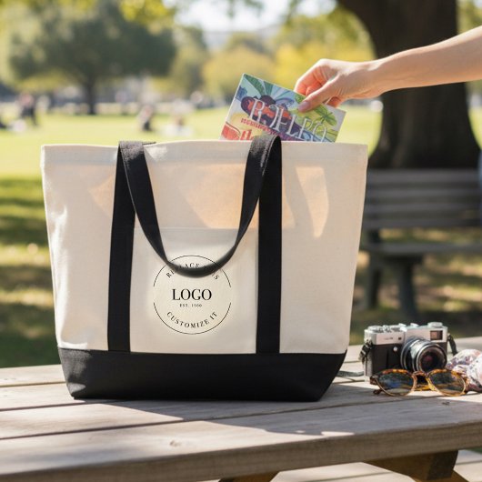 Simple Custom Large Business Logo Tote Bag