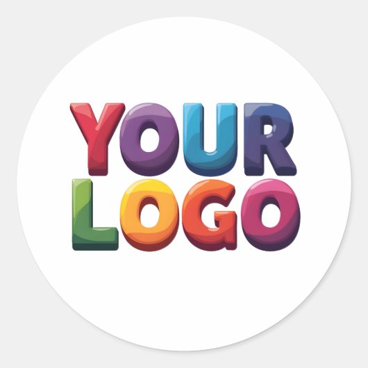 Simple Custom Logo and Text Business Ronde Sticker (Voorkant)