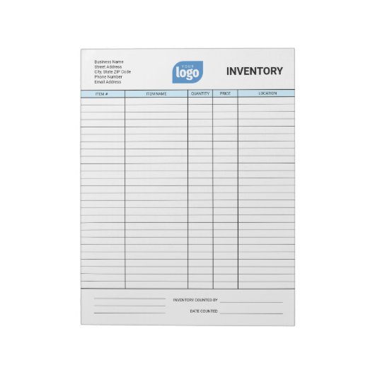 Simple Custom Logo Business Inventory Notepad Notitieblok (Linkerzijde)