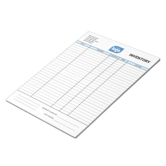 Simple Custom Logo Business Inventory Notepad Notitieblok (Schuin)