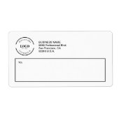 Simple Custom logo Business Return Address  Etiket (Voorkant)