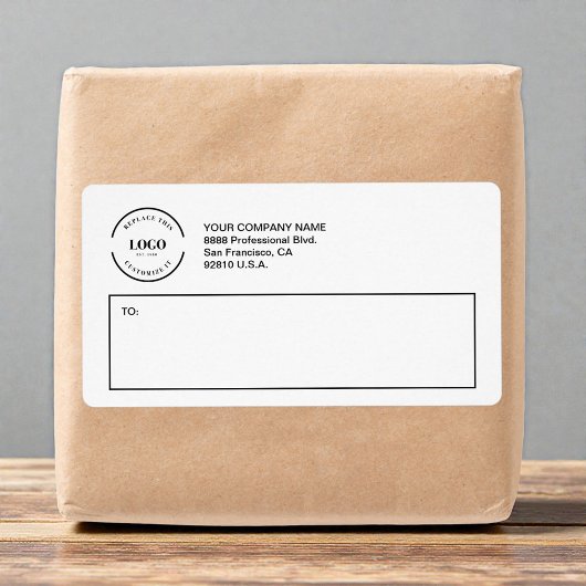 Simple Custom logo Business Return Address  Etiket