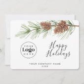 Simple Custom Logo Holiday Business Thank You Card Feestdagenkaart (Voorkant)