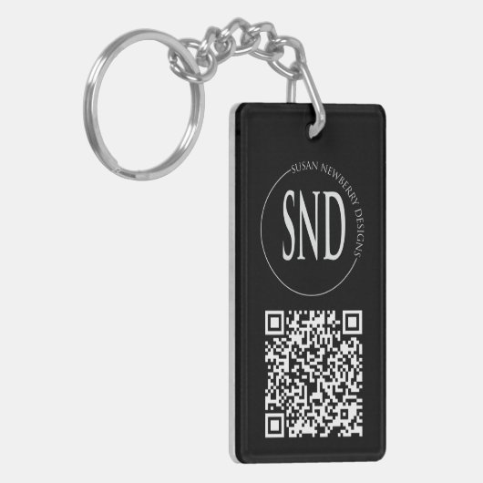Simple Custom Logo QR Code Business Sleutelhanger (Voorkant Links)