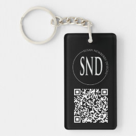 Simple Custom Logo QR Code Business Sleutelhanger