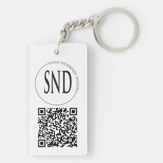 Simple Custom Logo QR Code Business Sleutelhanger (achterkant)