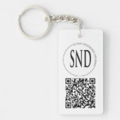 Simple Custom Logo QR Code Business Sleutelhanger (Voorkant)
