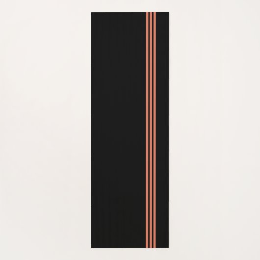 Simple Custom Logo Three Stripes  Black Orange  Yogamat (Achterkant)