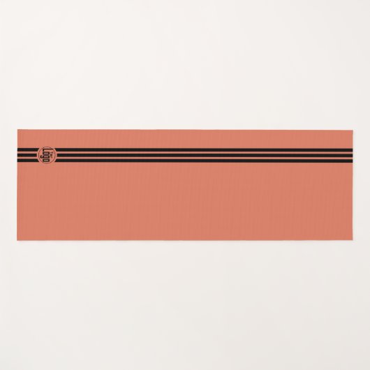 Simple Custom Logo Three Stripes  Black Orange  Yogamat (Voorkant (horizontaal))