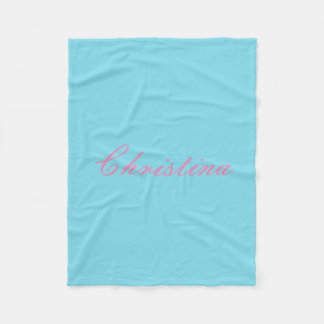 Simple Custom Name Fleece Blanket Deken