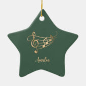 Simple Custom Name Musical Elegant Christmas Keramisch Ornament (Voorkant)