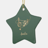 Simple Custom Name Musical Elegant Christmas Keramisch Ornament (Links)
