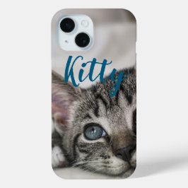 Simple Custom Pet Name and Photo  iPhone 15 Case