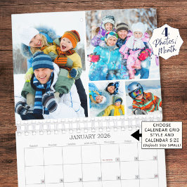 Simple Custom Photo Collage 4 Per Month Calendar Kalender