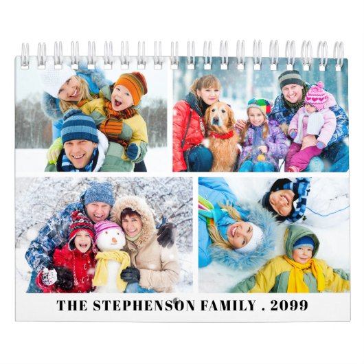 Simple Custom Photo Collage 4 Per Month Kalender (Hoes)