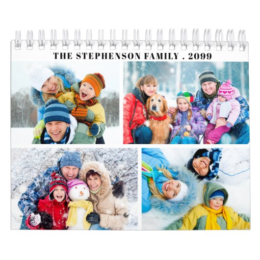 Simple Custom Photo Collage 4 Per Month Kalender (Hoes)