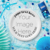 simple custom photo create your own Paper Napkin Papieren Bordje (Feest)