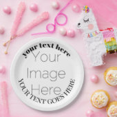 simple custom photo create your own Paper Napkin Papieren Bordje (Feest)