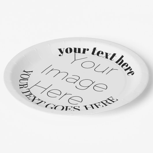 simple custom photo create your own Paper Napkin Papieren Bordje (Gekanteld)