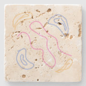 Simple custom QR code add you name logo Classic Ro Stenen Onderzetter (Voorkant)