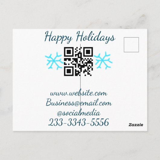 simple custom QR code add your name text  Classic  Briefkaart (Achterkant)