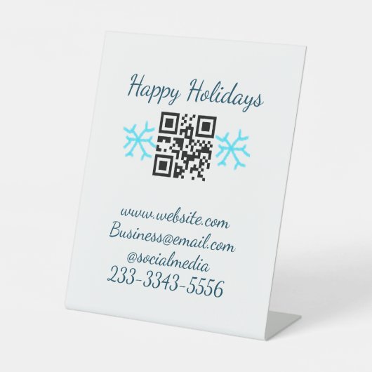 simple custom QR code add your name text  Classic  Reclamebord Met Voetstuk (Voorkant)