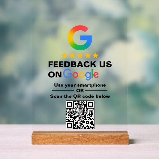 Simple Custom QR Code Google Review Display (Neutraal)