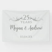 Simple Custom Script 25th Wedding Anniversary Spandoek (Horizontaal)
