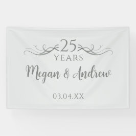 Simple Custom Script 25th Wedding Anniversary Spandoek