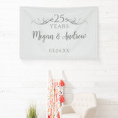Simple Custom Script 25th Wedding Anniversary Spandoek (Insitu)