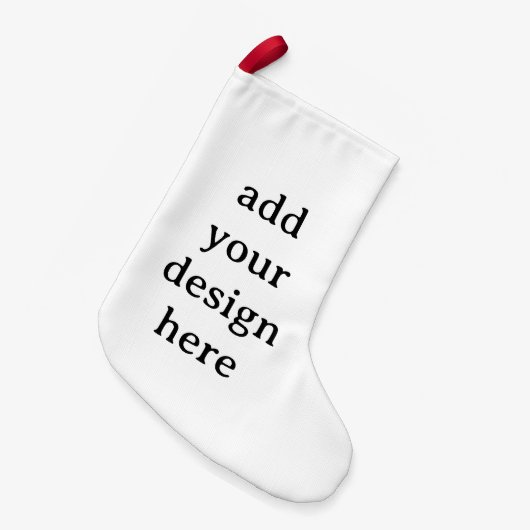 Simple Custom Small Faux Linen Double Sided Print Kleine Kerstsok (Voorkant (Hangend))