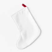 Simple Custom Small Faux Linen Double Sided Print Kleine Kerstsok (Achterkant (Hangend))