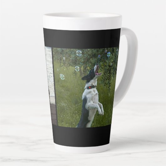 Simple Custom Two Photo Latte Mok (Rechterhoek)