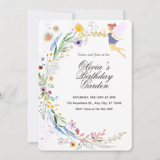 Simple Custom White & Yellow Watercolor Birthday Kaart