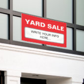 Simple Custom Yard Sale Red White Spandoek (Buitenkant Gebouw)