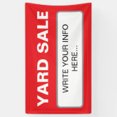 Simple Custom Yard Sale Red White Spandoek (Verticaal)