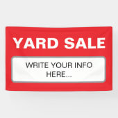 Simple Custom Yard Sale Red White Spandoek (Horizontaal)