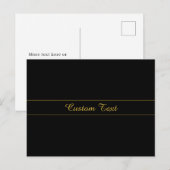 Simple Customizable Gold & Black Text Design  Briefkaart (Voorkant / Achterkant)
