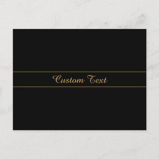 Simple Customizable Gold & Black Text Design  Briefkaart (Voorkant)