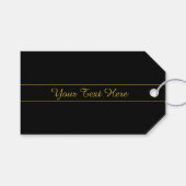 Simple Customizable Gold & Black Text Design Cadeaulabel (Voorkant (Horizontaal))