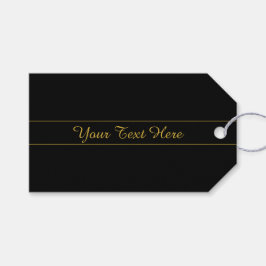 Simple Customizable Gold & Black Text Design  Cadeaulabel