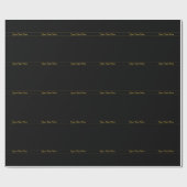 Simple Customizable Gold & Black Text Design Cadeaupapier (Vlak)