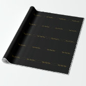 Simple Customizable Gold & Black Text Design Cadeaupapier (Uitgerold)