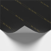 Simple Customizable Gold & Black Text Design  Cadeaupapier (Hoek)