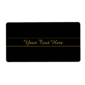 Simple Customizable Gold & Black Text Design Etiket (Voorkant)