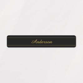Simple Customizable Gold & Black Text Design  Labels