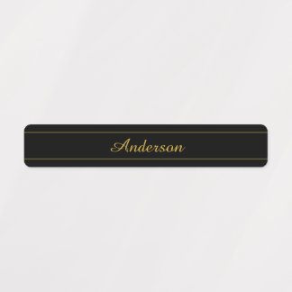 Simple Customizable Gold & Black Text Design  Labels