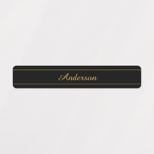 Simple Customizable Gold & Black Text Design  Labels (Design 1)